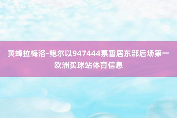 黄蜂拉梅洛-鲍尔以947444票暂居东部后场第一欧洲买球站体育信息