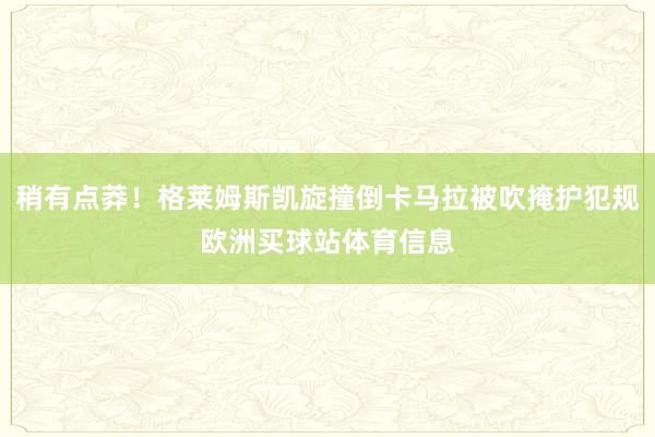 稍有点莽！格莱姆斯凯旋撞倒卡马拉被吹掩护犯规欧洲买球站体育信息