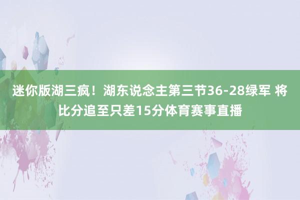 迷你版湖三疯！湖东说念主第三节36-28绿军 将比分追至只差15分体育赛事直播