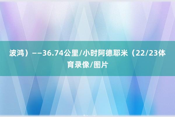 波鸿）——36.74公里/小时阿德耶米（22/23体育录像/图片