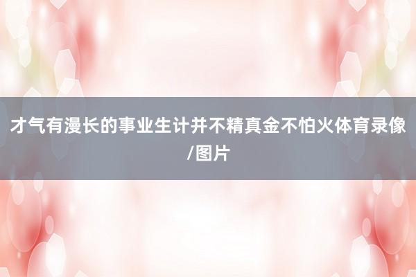 才气有漫长的事业生计并不精真金不怕火体育录像/图片