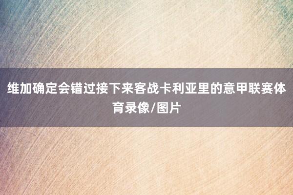 维加确定会错过接下来客战卡利亚里的意甲联赛体育录像/图片