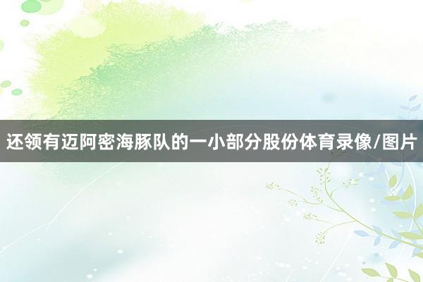 还领有迈阿密海豚队的一小部分股份体育录像/图片