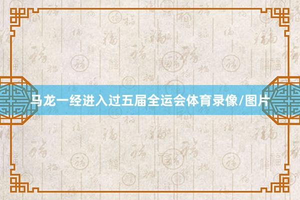 马龙一经进入过五届全运会体育录像/图片