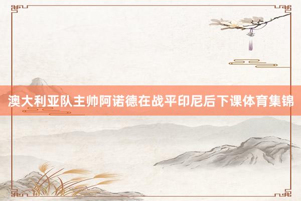 澳大利亚队主帅阿诺德在战平印尼后下课体育集锦
