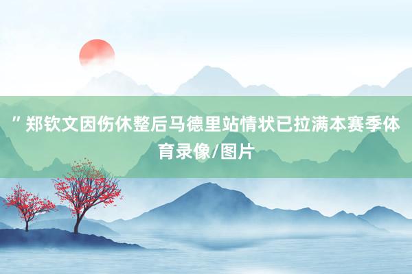 ”郑钦文因伤休整后马德里站情状已拉满本赛季体育录像/图片