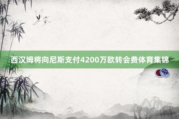 西汉姆将向尼斯支付4200万欧转会费体育集锦