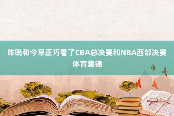 昨晚和今早正巧看了CBA总决赛和NBA西部决赛体育集锦
