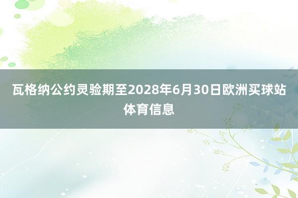 瓦格纳公约灵验期至2028年6月30日欧洲买球站体育信息