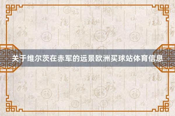 关于维尔茨在赤军的远景欧洲买球站体育信息