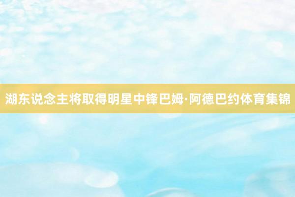 湖东说念主将取得明星中锋巴姆·阿德巴约体育集锦