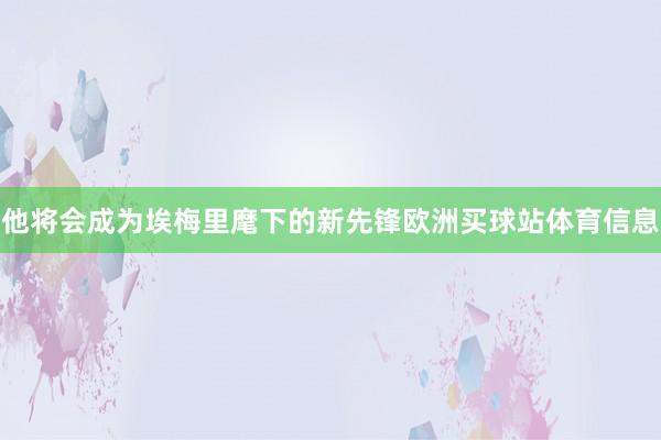 他将会成为埃梅里麾下的新先锋欧洲买球站体育信息